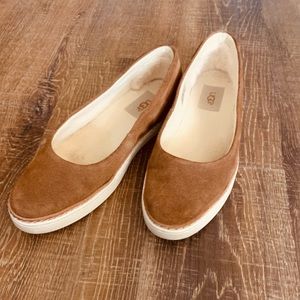 Ladies Ugg suede slip on flats 8.5
